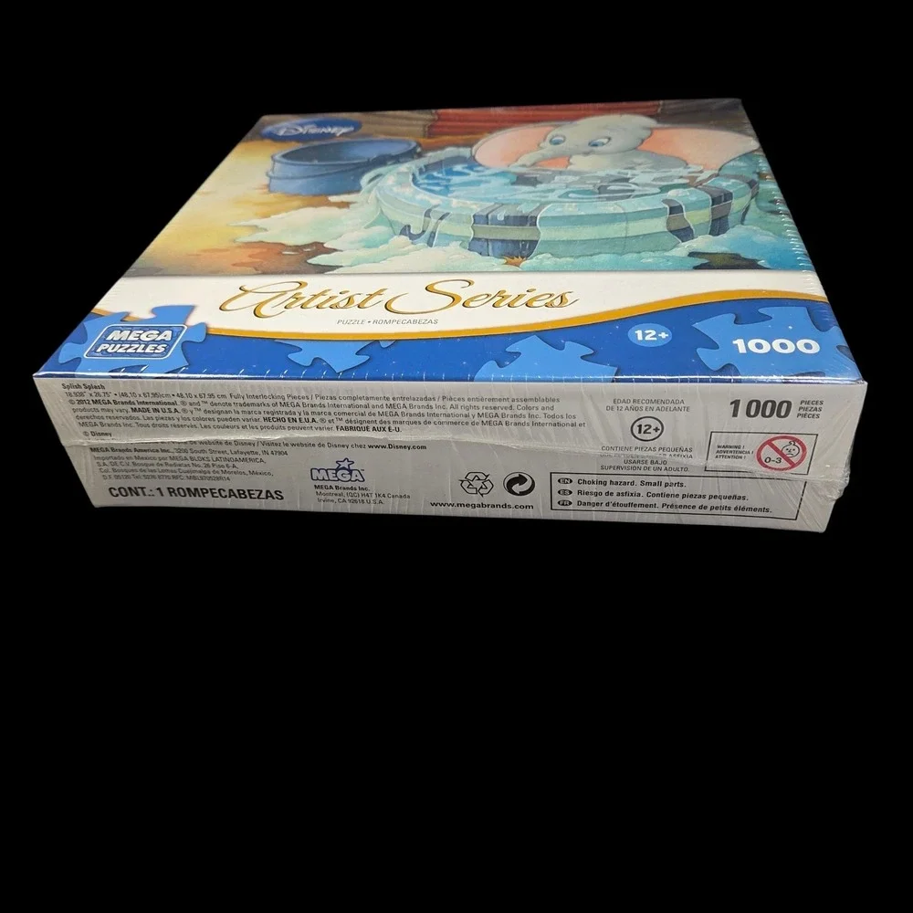 Disney Dumbo Puzzle 1000 Pc Baby Elephant Toby Bluth Art Splish‎ Splash New